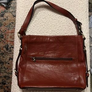 Banuce Brown Leather Hobo Satchel Crossbody